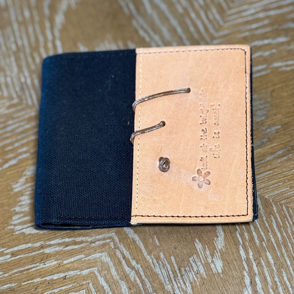 Black Canvas and Leather Slim Bifold Wallet